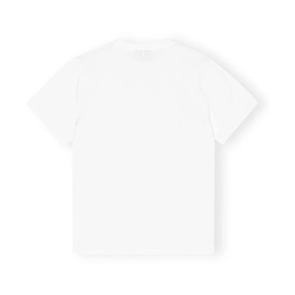 Ganni Grafische Print Ronde Hals T-shirt White Dames
