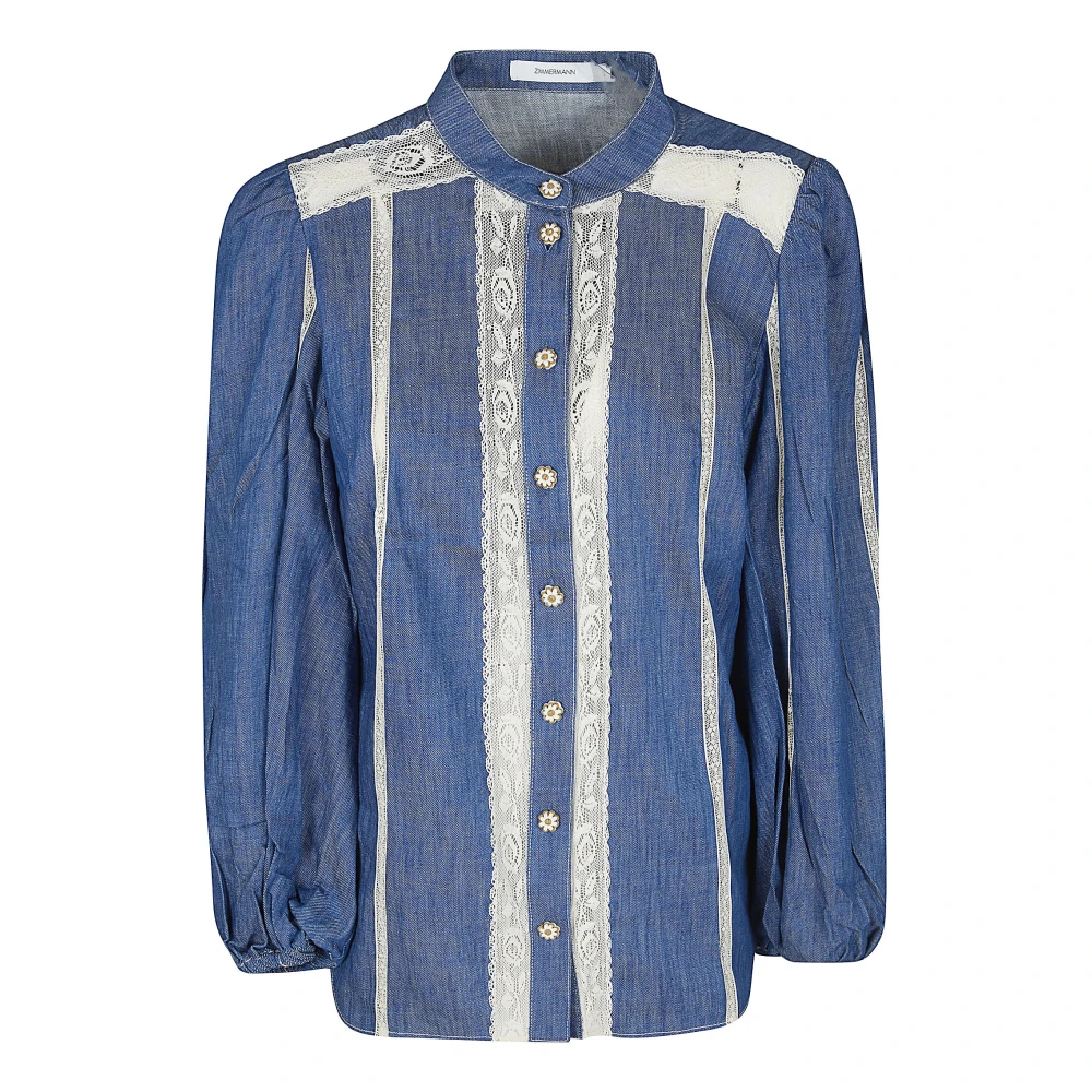 Zimmermann Women's Blue Shirts, S, Awaken Denim Shirt