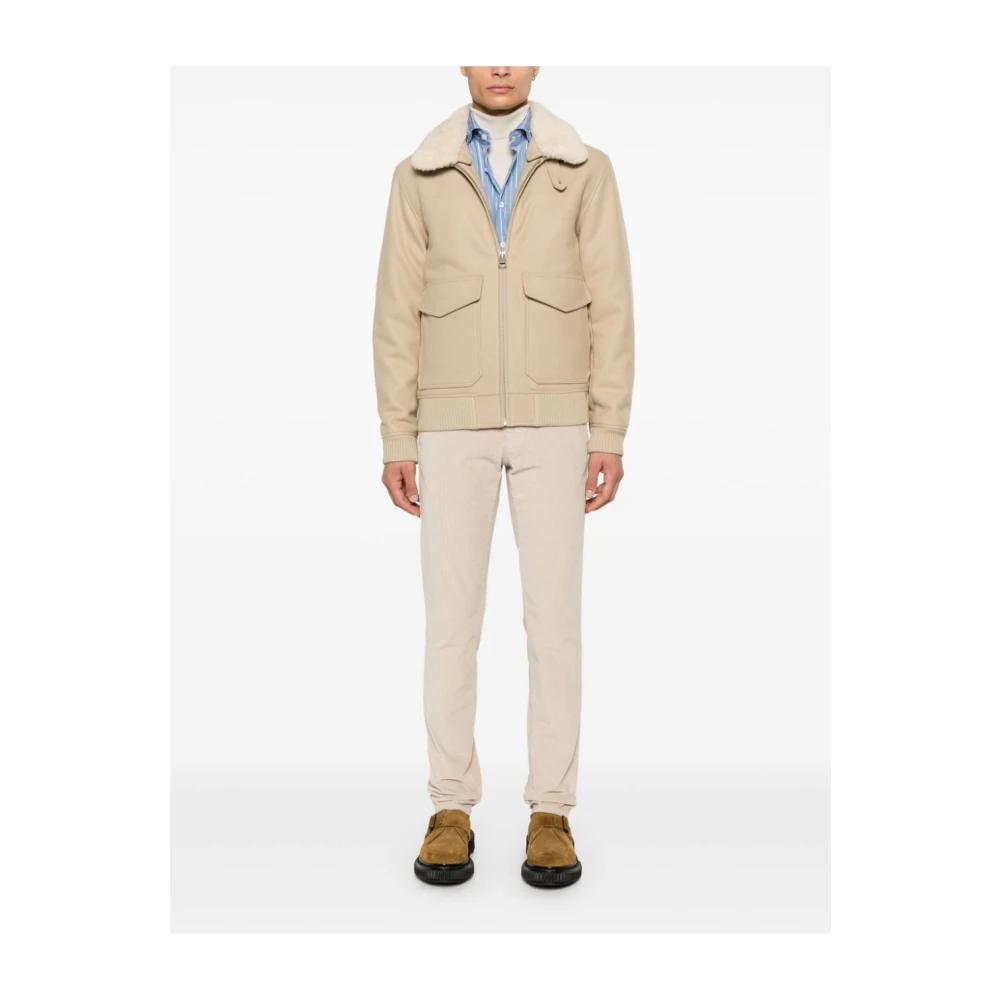 Incotex Beige Corduroy Broek Beige Heren