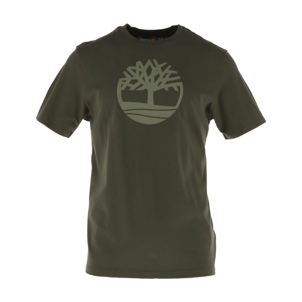 Timberland Men's Green Printed Cotton Round Neck T-Shirt