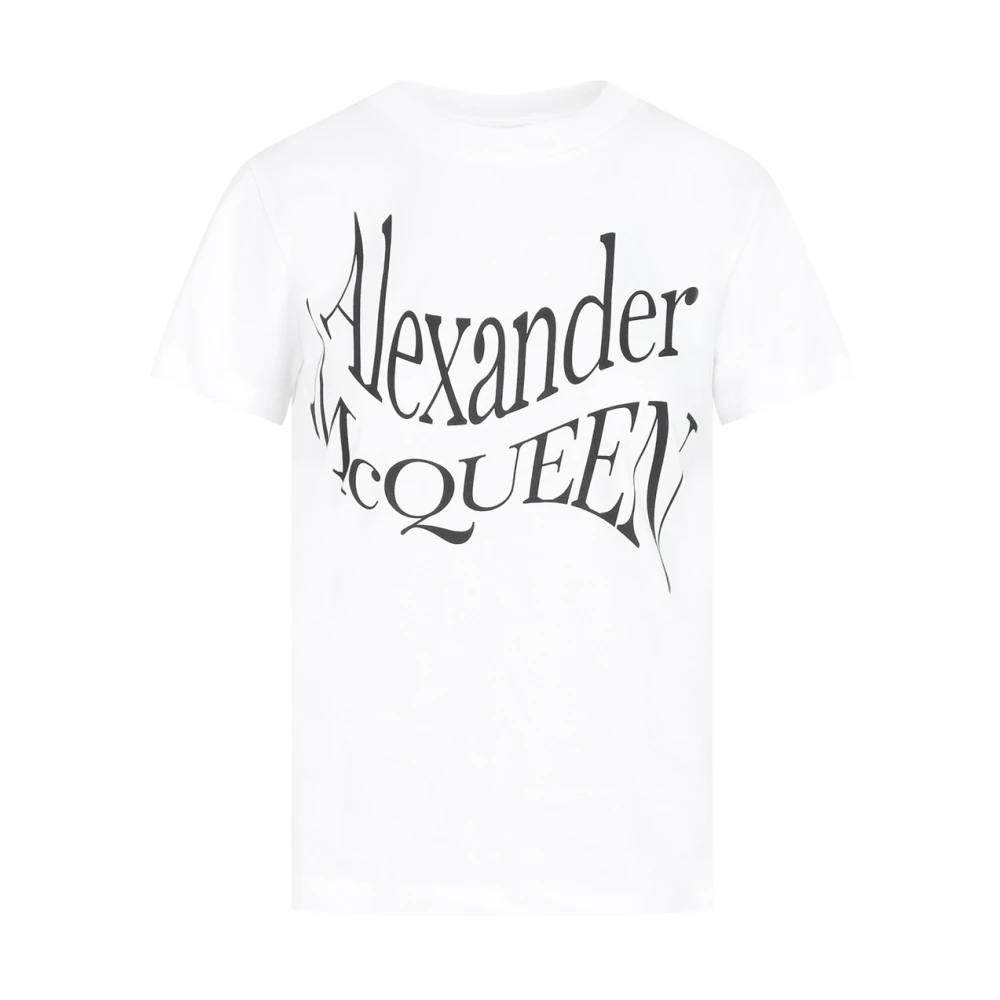Alexander mcqueen Witte Katoenen Warped T-Shirt White Dames