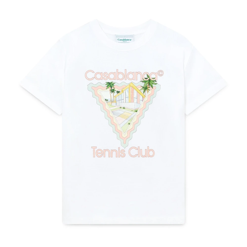 Casablanca Vit T-shirt med främre tryck White, Herr