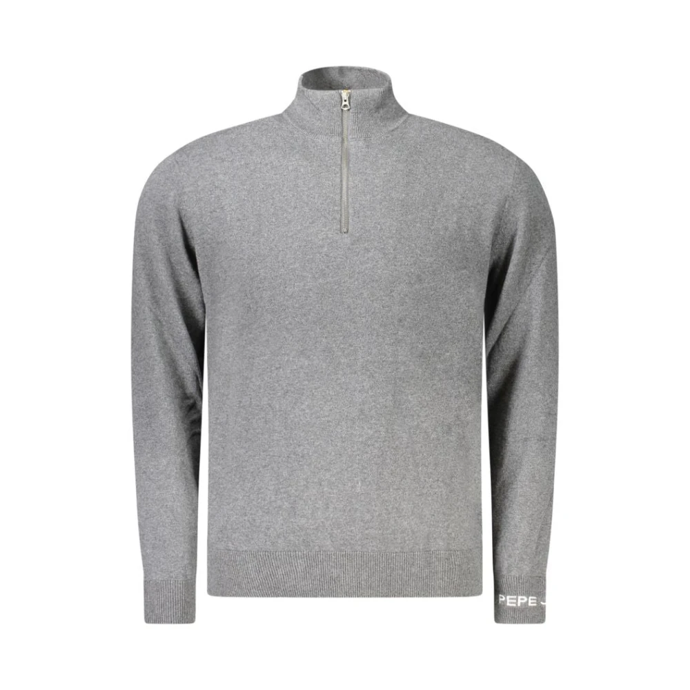 Pepe Jeans Men's Gray Long-Sleeved Half-Zip Jumper - Turtlenecks - Xl - Knitwear