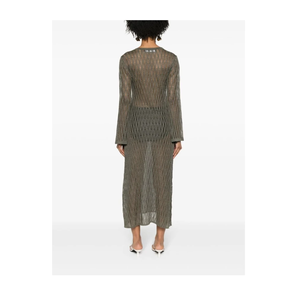 Federica Tosi Lange Mouw Jurk Green Dames