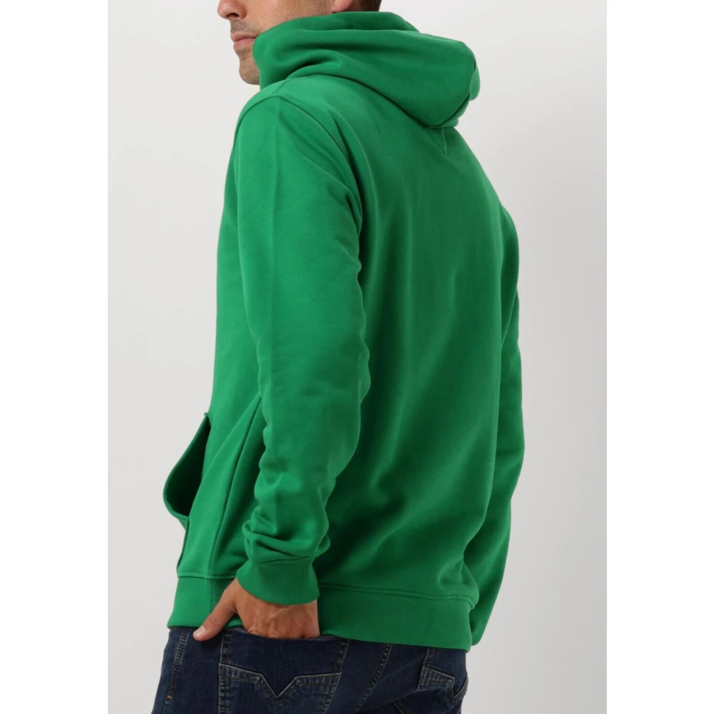 Tommy Jeans Groene Badge Hoodie voor Mannen Green Heren