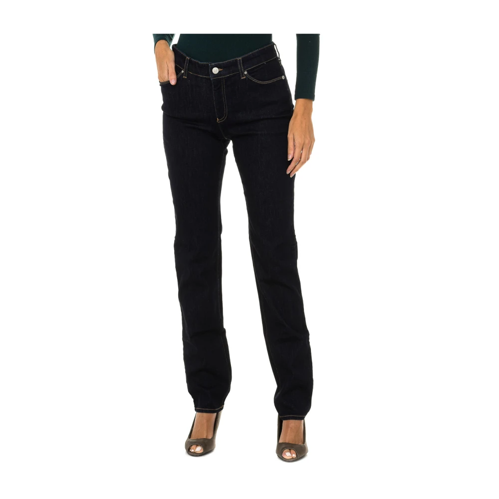 Armani Jeans Women's Blue Straight Fit Jeans, W25, Stretch Denim Jeans With Logo Detail