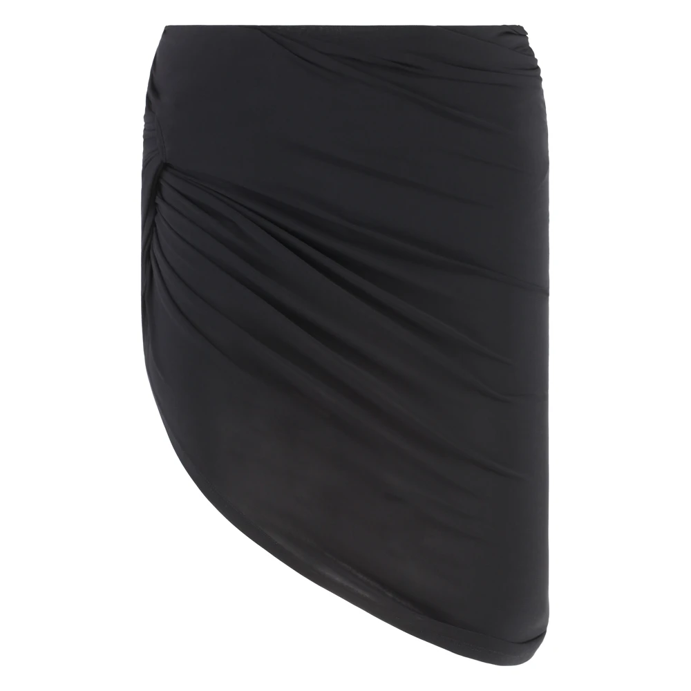 Jacquemus Asymmetrische Zoom Gedrapeerde Rok Black Dames