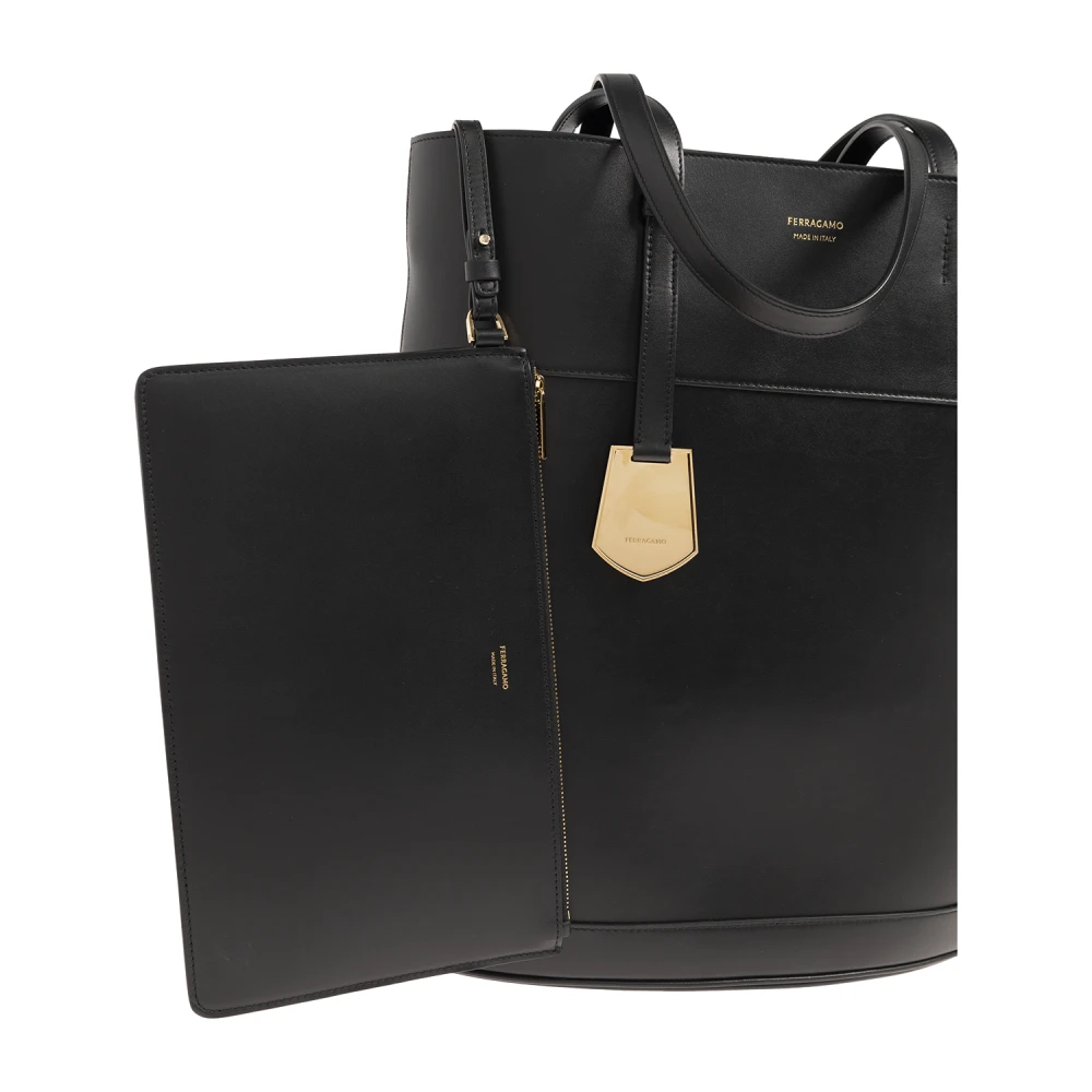 Salvatore Ferragamo Shopper tas met logo Black Dames