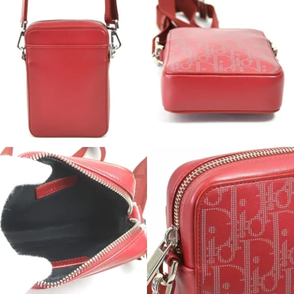 Dior Vintage Pre-owned Leather dior-bags Red Dames