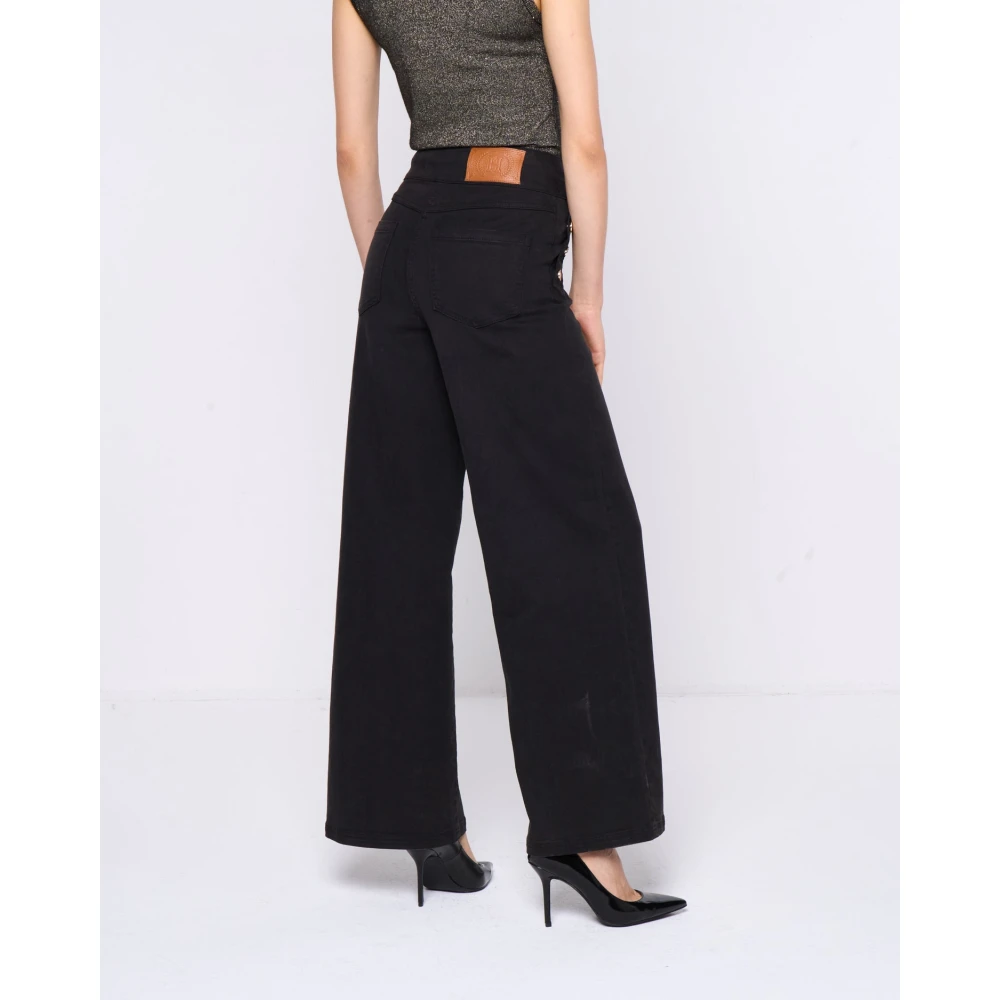 Silvian Heach Jeans met decoratieve knopen Black Dames