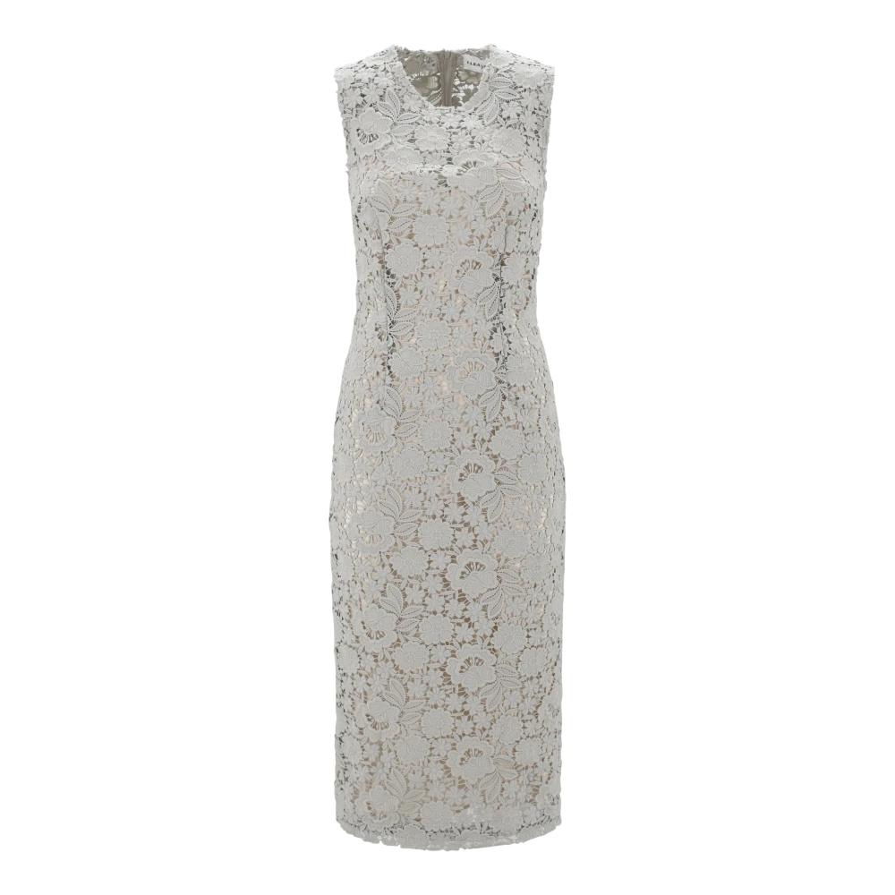 P.a.r.o.s.h. Lange katoenen jurk met knoopsluiting achteraan White Dames