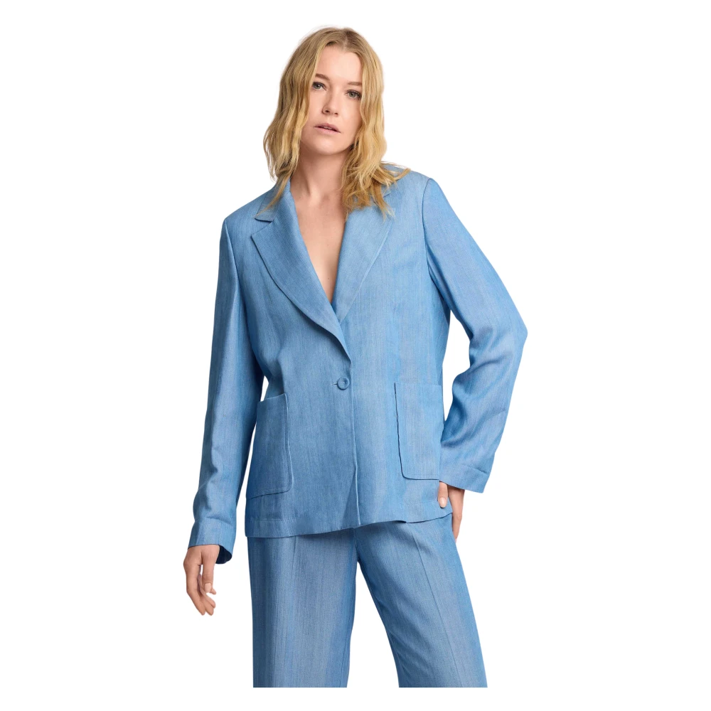 Kocca Blue Chic Light Summer Blazer Jacket - Female - Blazers - Xs - Jackets