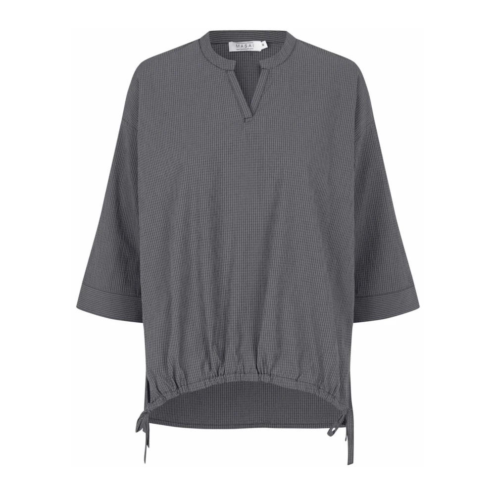 Masai Granietgrijze Oversized T-shirt met Wijde Mouwen Gray Dames
