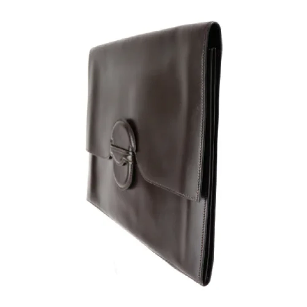 Hermès Vintage Pre-owned Leather clutches Brown Dames