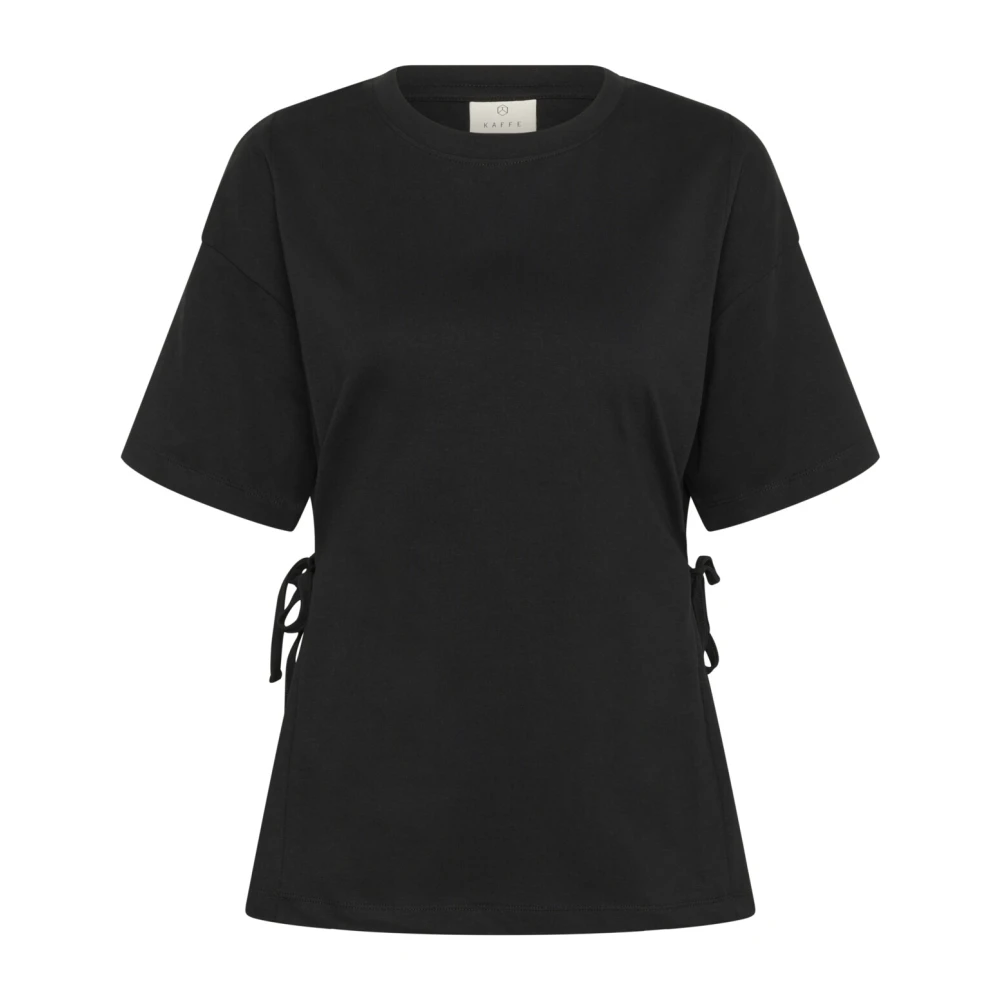 Kaffe Zwart Diep Tee met Halve Mouwen Black Dames