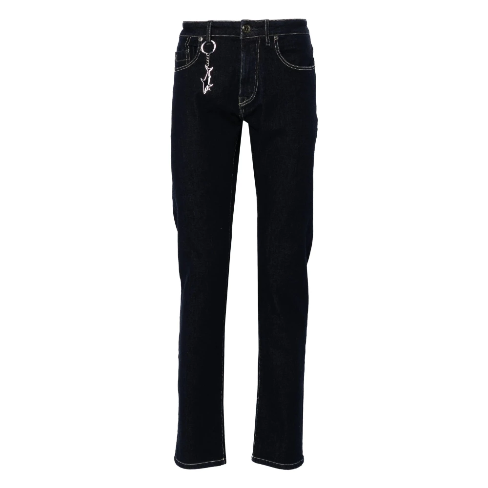 PAUL & SHARK Blauwe Straight Jeans met ritssluiting zakken Blue Heren