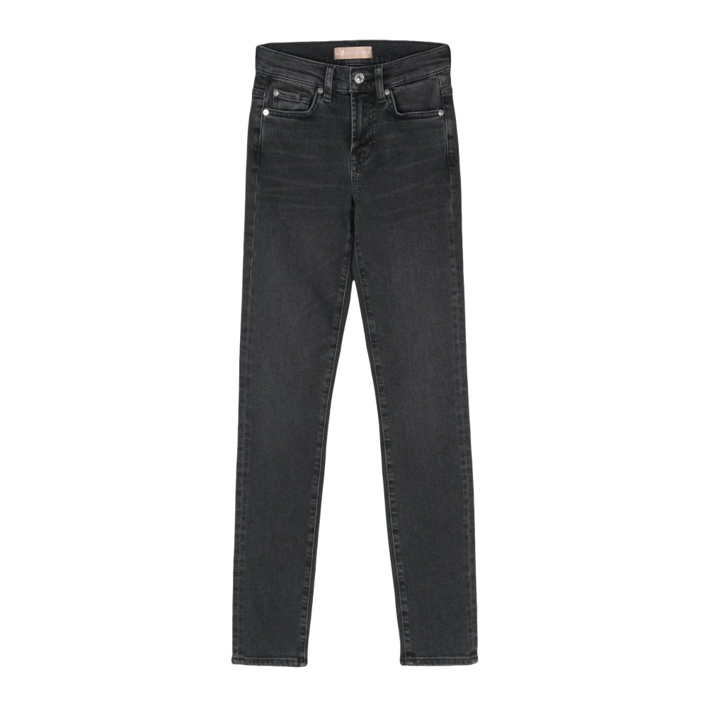 7 For All Mankind Slim Fit Jeans Donkerblauw Black Dames