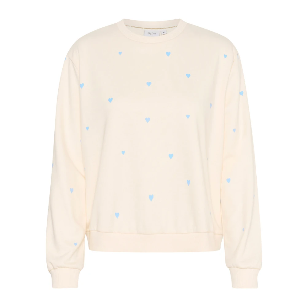 Saint Tropez Ice Airy Hearts Sweatshirt Beige Dames