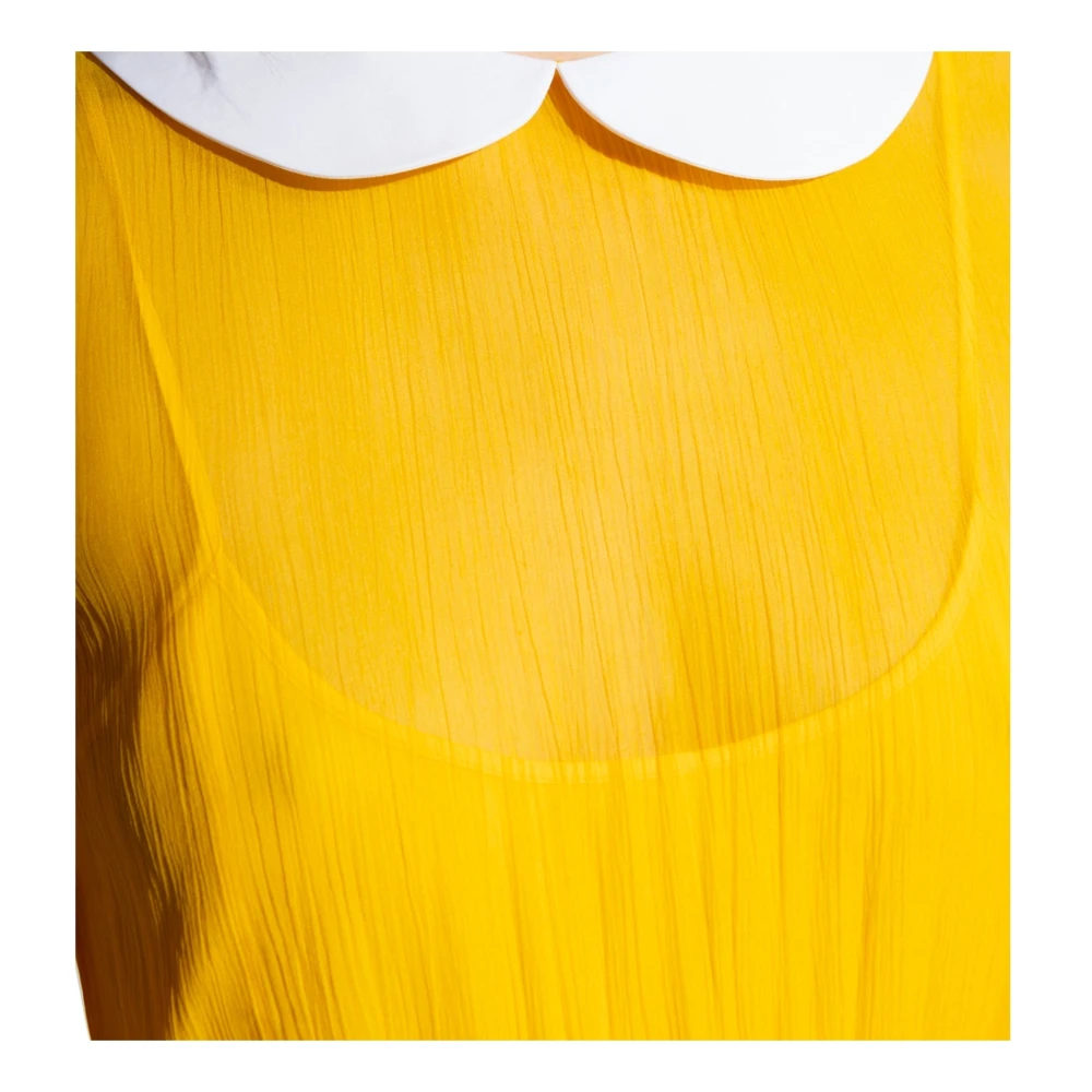 Gucci Zijden Chiffon Jurk Yellow Dames