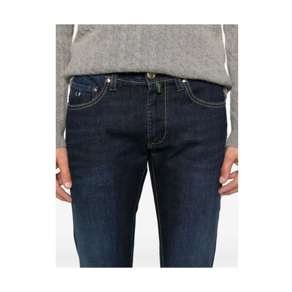 Tramarossa Indigo Blue Denim Jeans Slim Cut Blue Heren