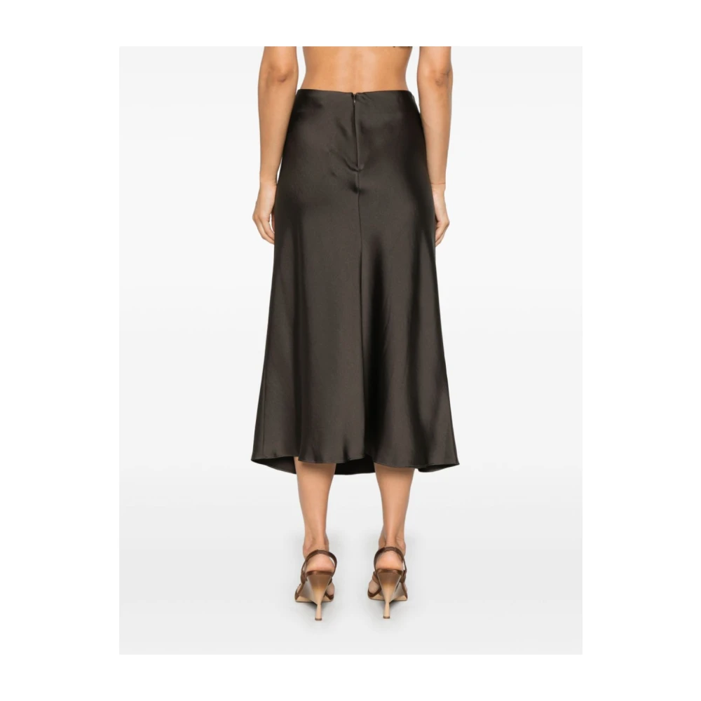 Simkhai Satijnen rok met gedrapeerd midi-lengte Brown Dames