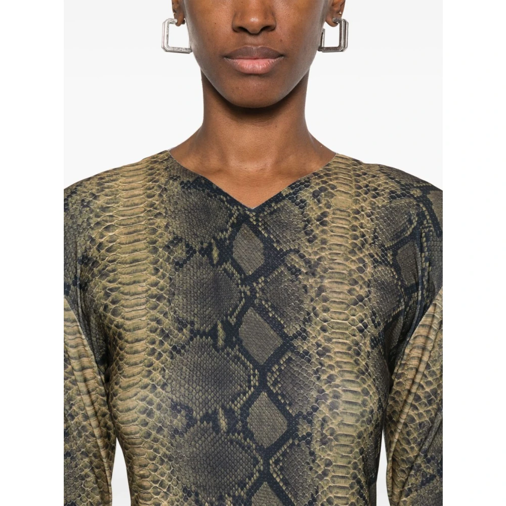 Norma Kamali Groene V-hals Lange Mouw Ondergoed Multicolor Dames