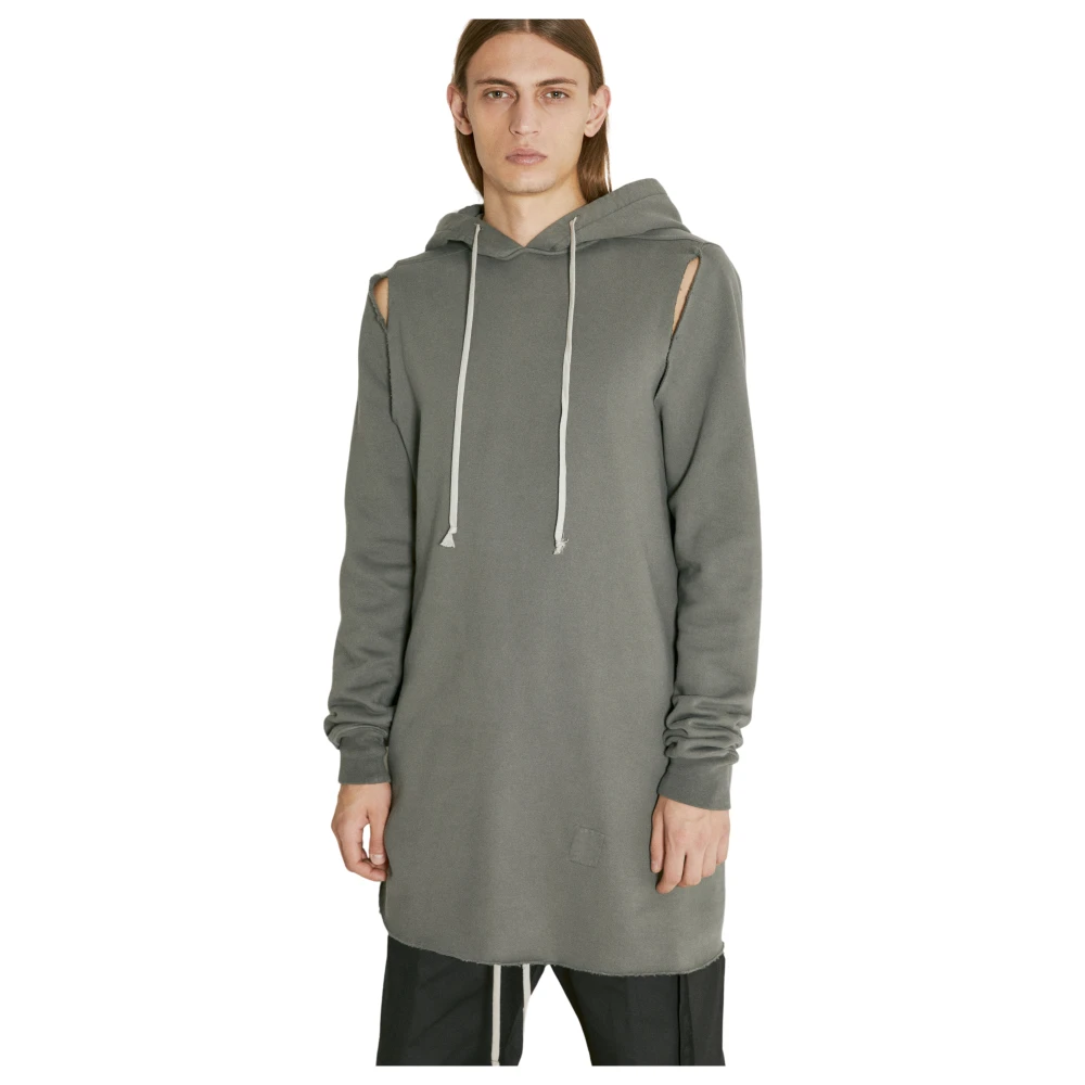 Rick Owens Hoodie met gescheurde cape mouwen Blue Heren