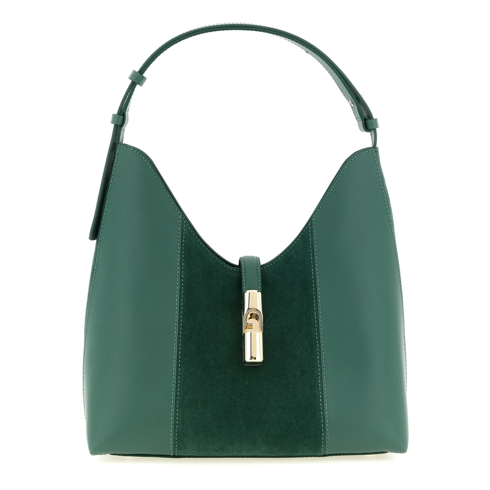 Furla Vrouw Groente Tassen Dames, Groen, One Size, Leer, Goccia M Schoudertas