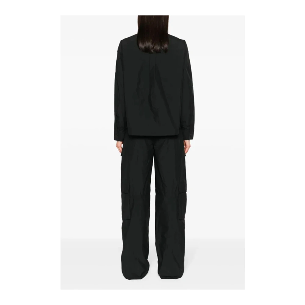 alexander wang Zwarte Katoenmix Ripstop Jurk Black Dames