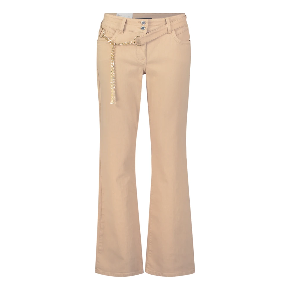 Betty Barclay Flared Cut Jeans met Riem Beige Dames