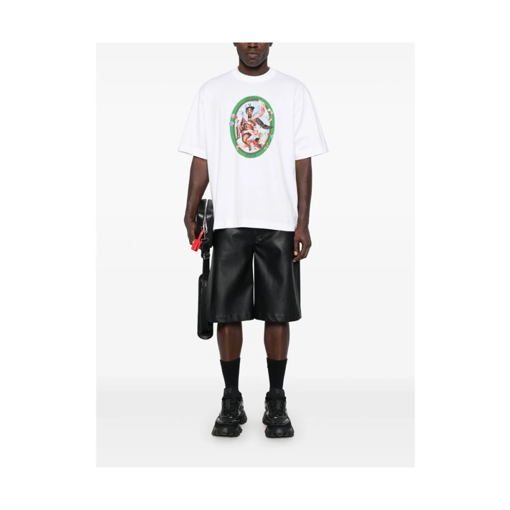Off White Grafische Print Crew Neck T-shirt White Heren