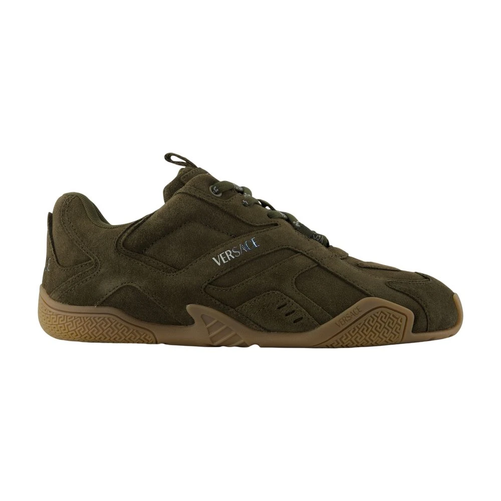 Versace Men's Green Galaxia Suede Trainers - Sneakers - 8 Uk - Shoes