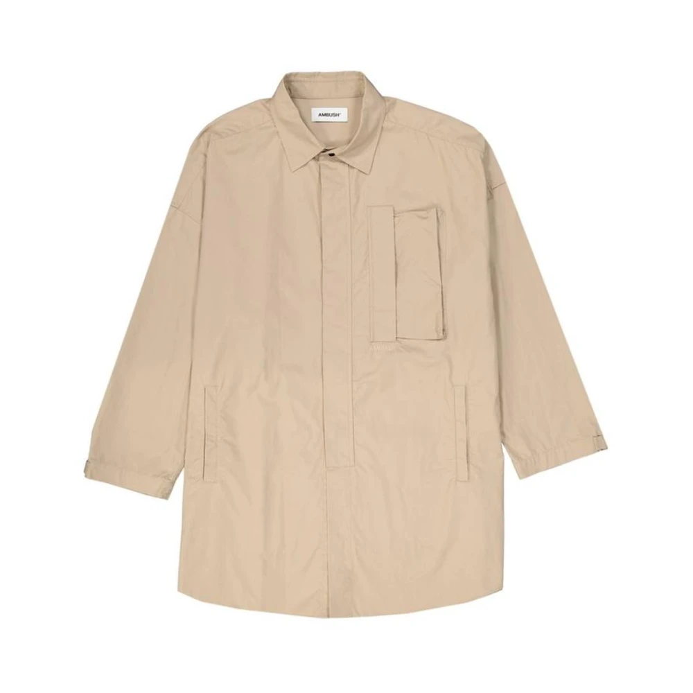 Ambush Men's Beige Cotton Coat With Classic Design