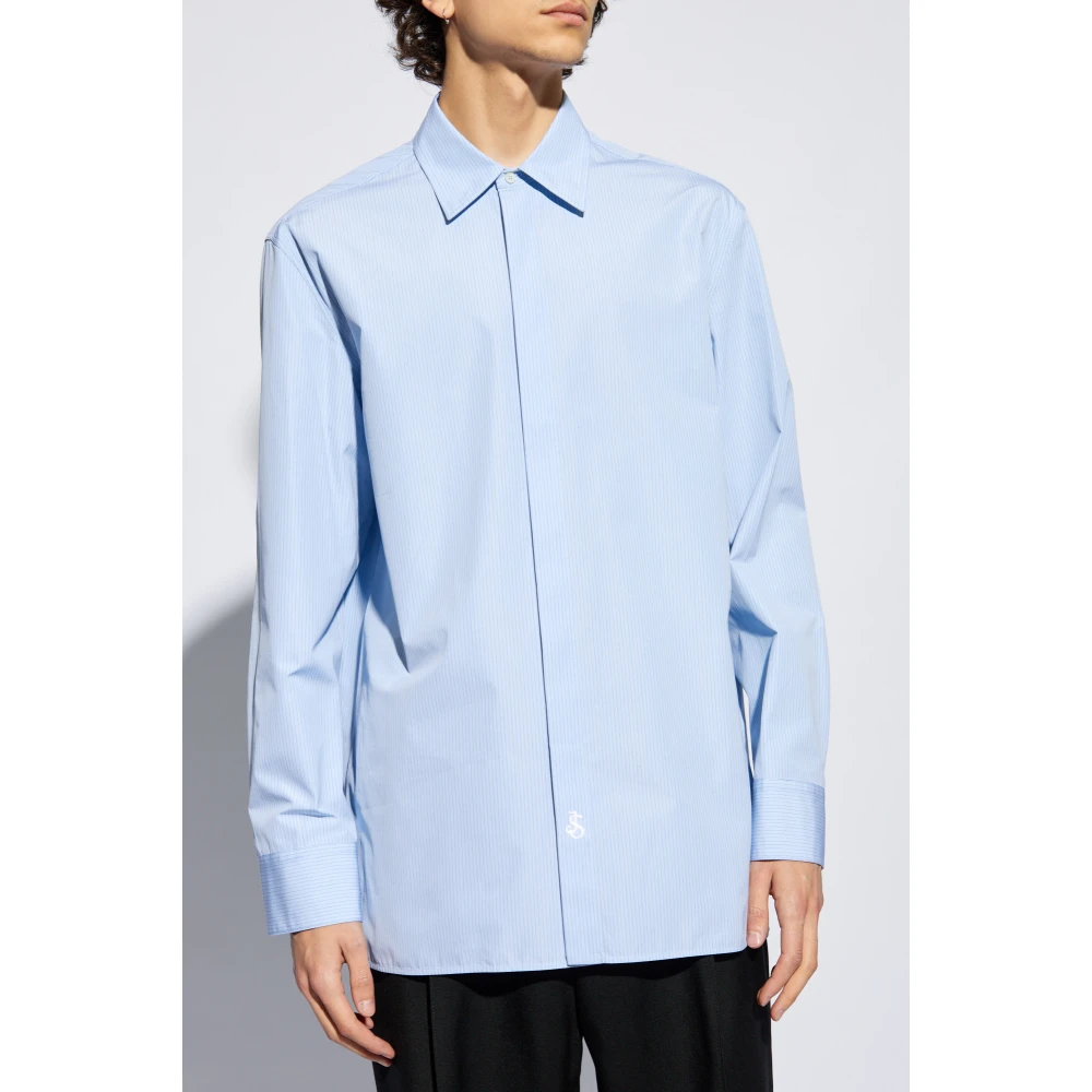 Jil Sander Gestreept patroon overhemd Blue Heren