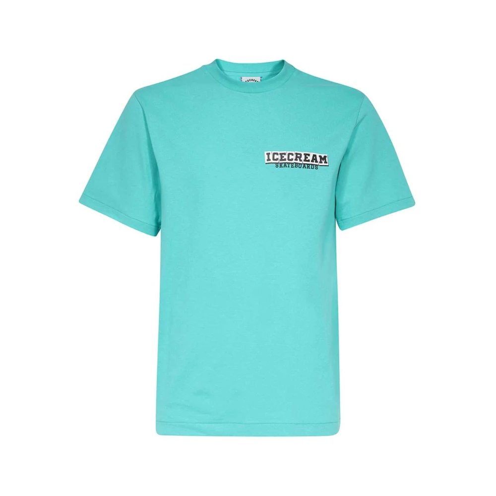 Icecream Katoenen T-shirt met Front Back Print Green Heren