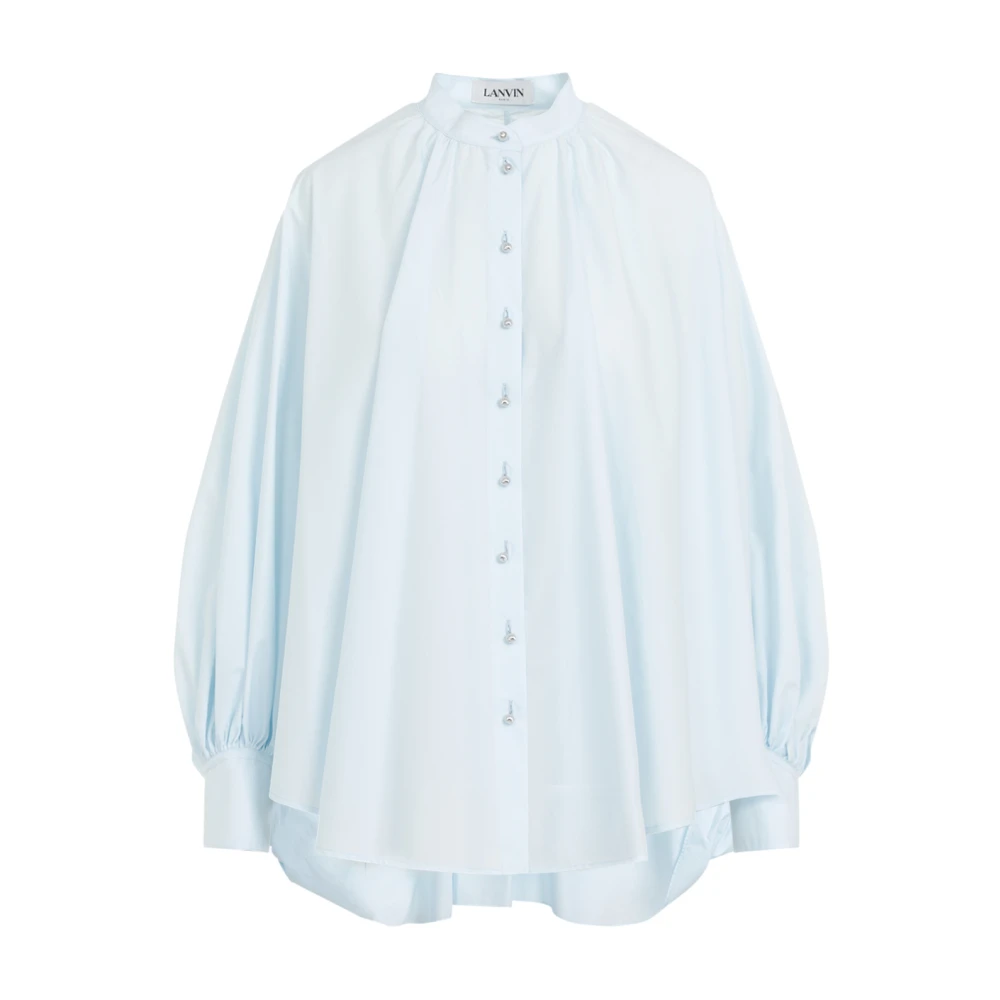 Lanvin Blauwe Pofmouw Shirt Blue Dames