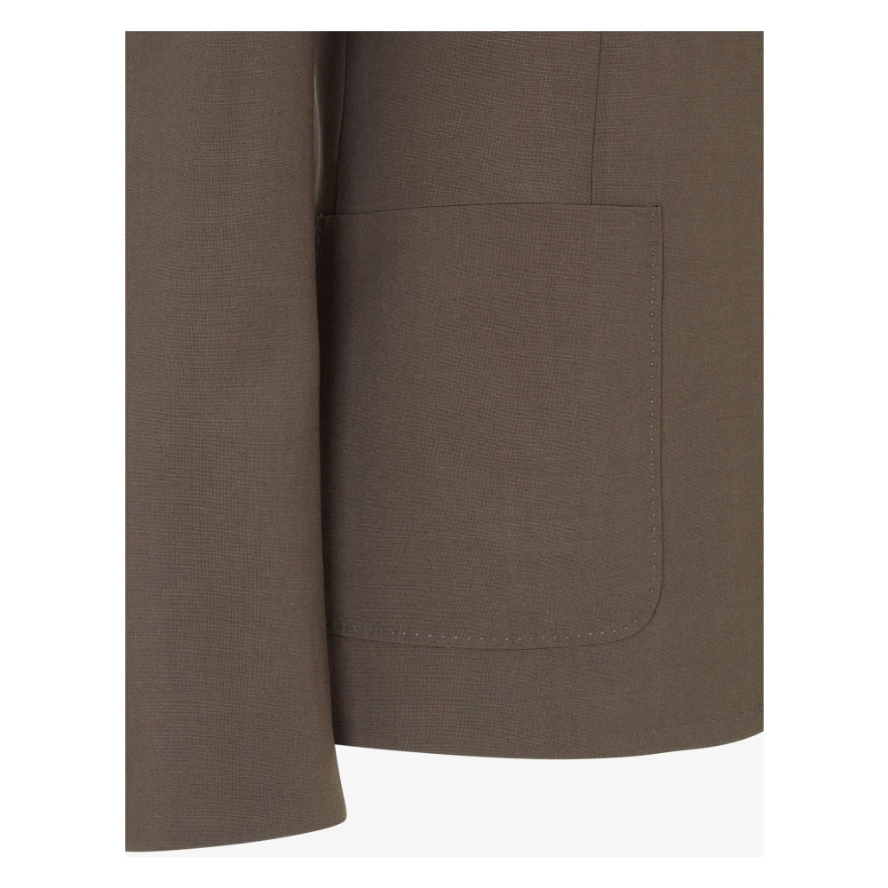 Fendi Groene Wol Mohair Jas met Brede Revers Green Dames
