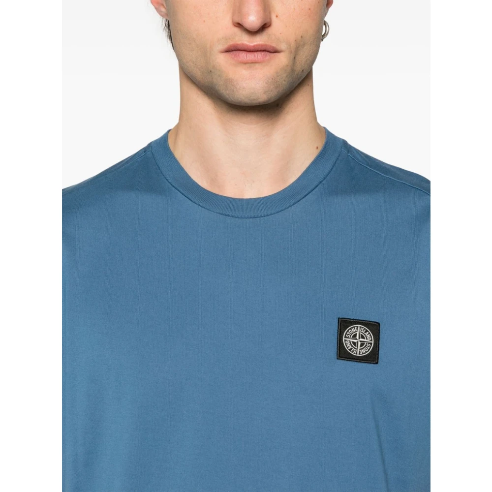 Stone Island Casual Katoenen T-Shirt Blue Heren