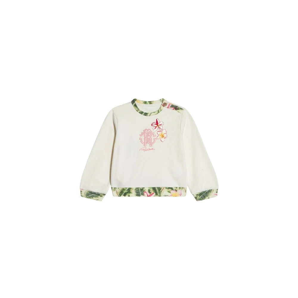 Roberto Cavalli Girls Multicolor Kids Sweatshirts, 2 Y, Floral Monogram Sweatshirt