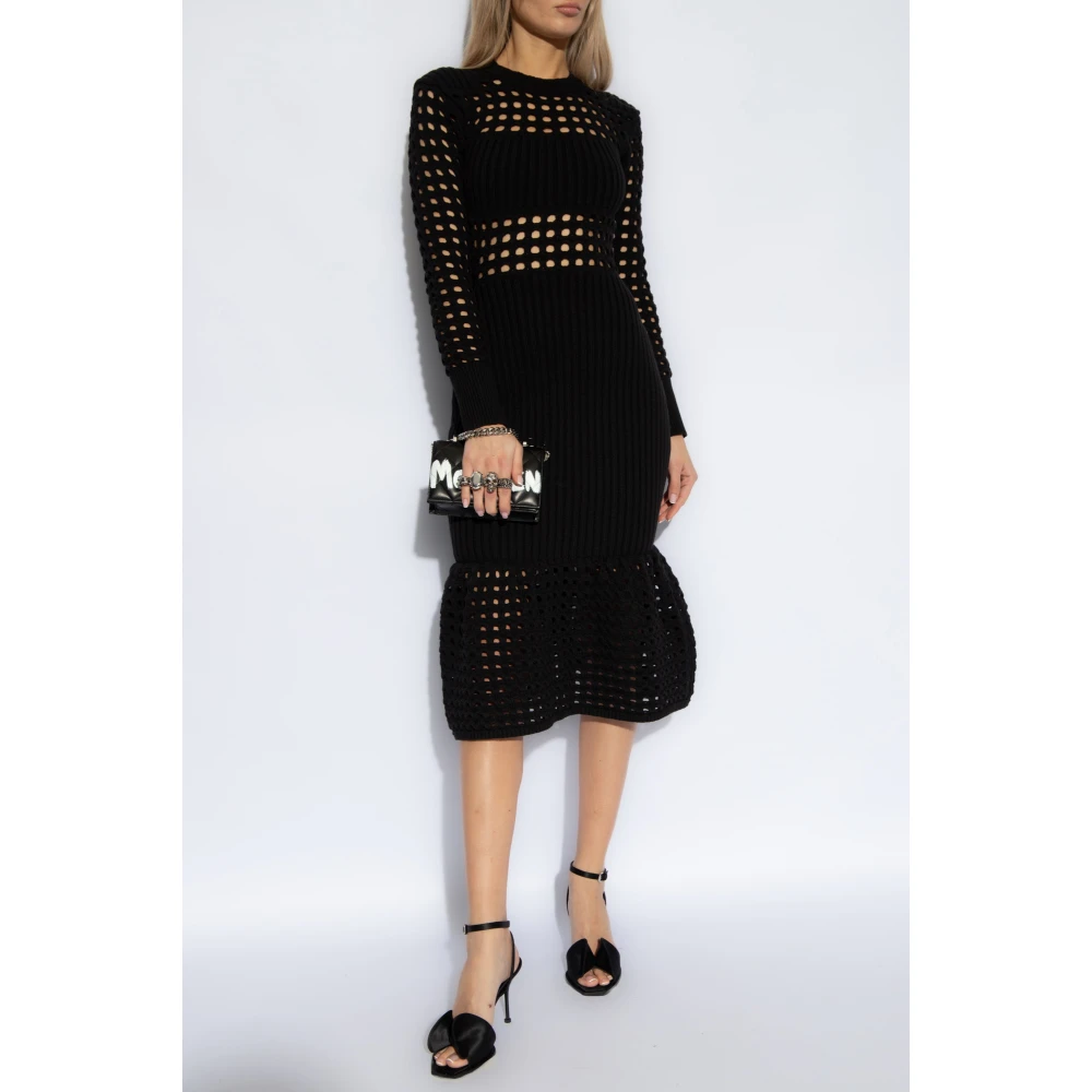alexander mcqueen Openwork jurk Black Dames