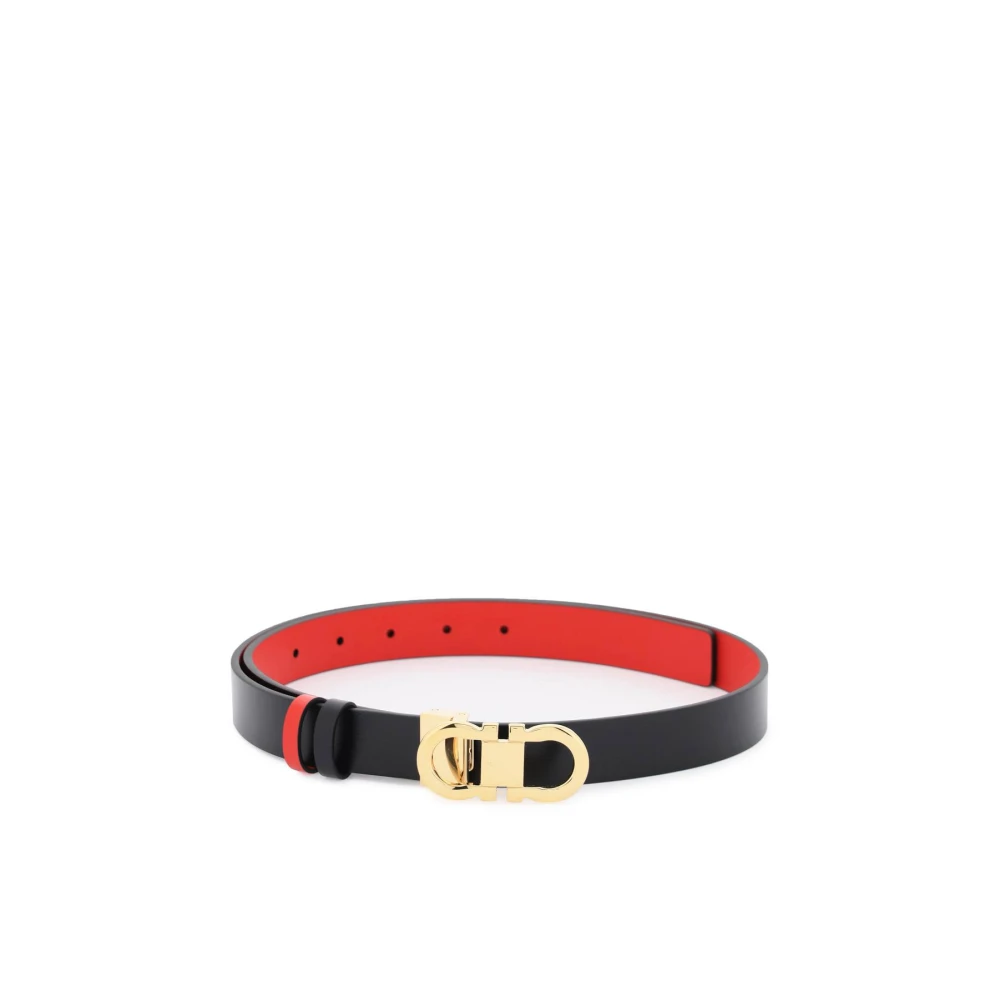 Salvatore Ferragamo Omkeerbare Gancini Riem Black Dames