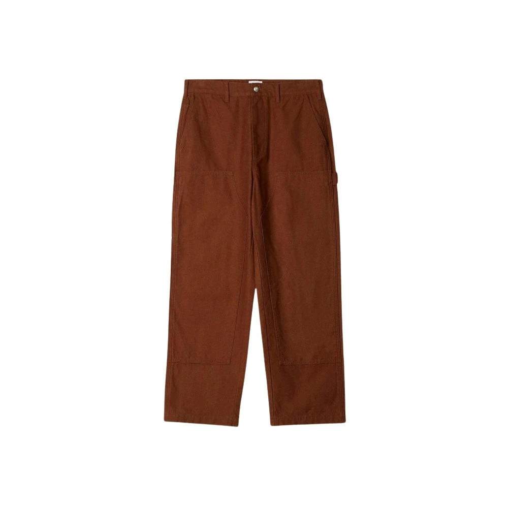 Obey Brown Straight Trousers, Male, W33, Double Knee Carpenter Trousers