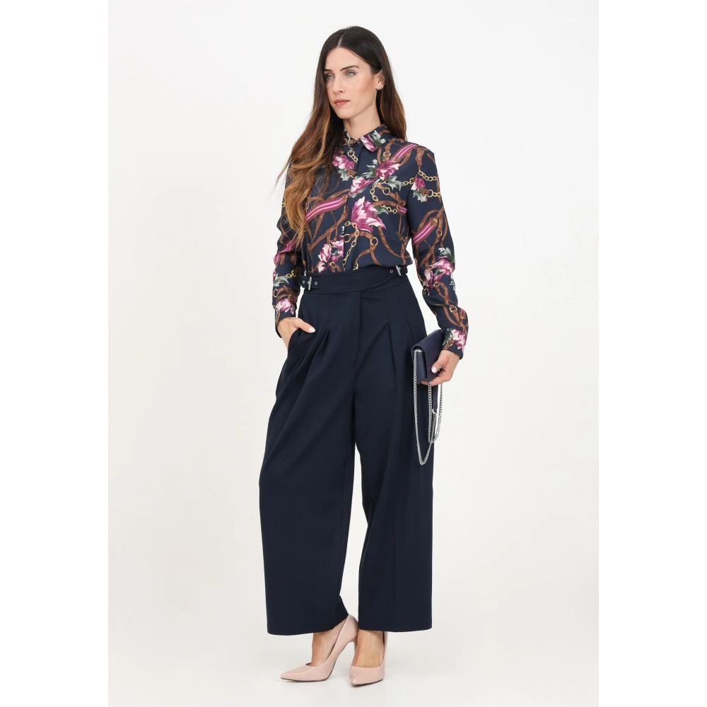 Ralph Lauren Elegante Blauwe Cropped Broek Blue Dames