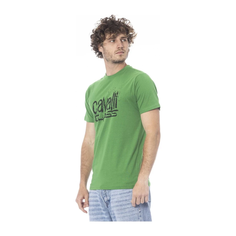 Cavalli Class Effen T-shirt met korte mouwen Green Heren
