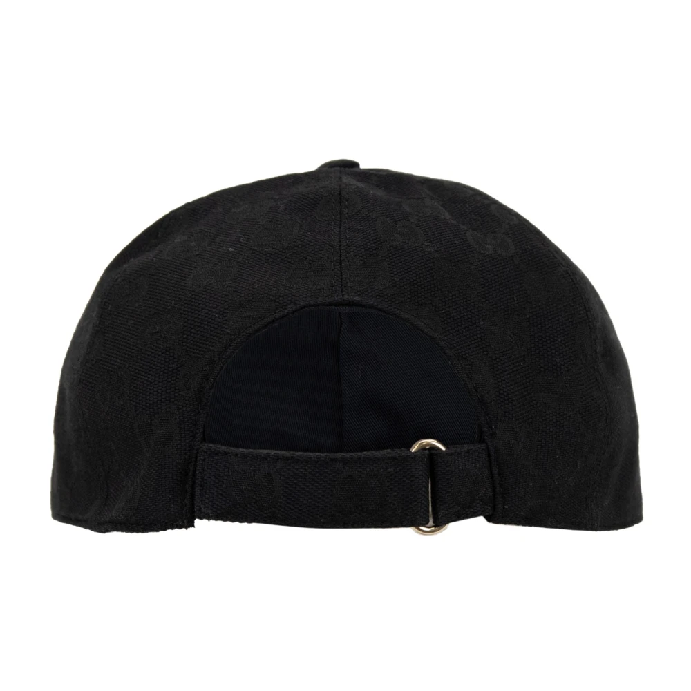 Gucci Baseballpet met logopatch en klittenband Black Unisex