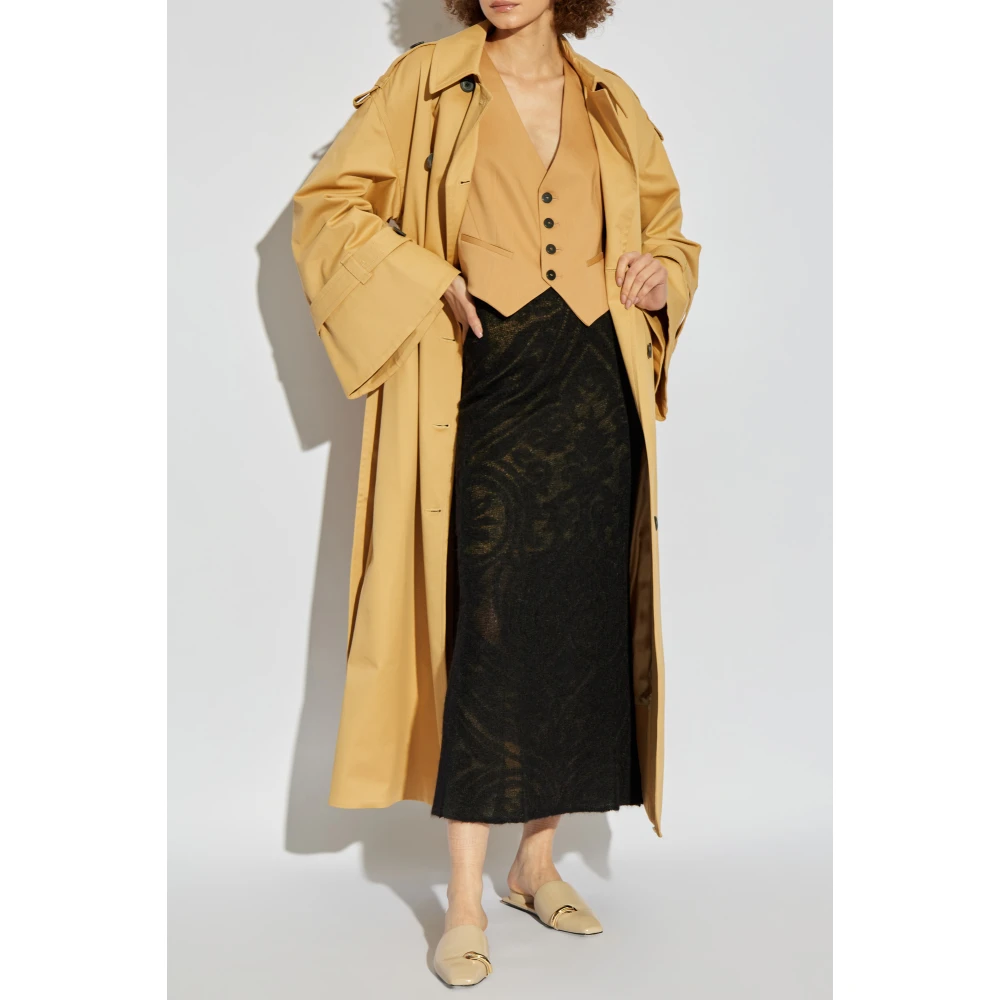 Forte Vest met wollen afwerking Beige Dames