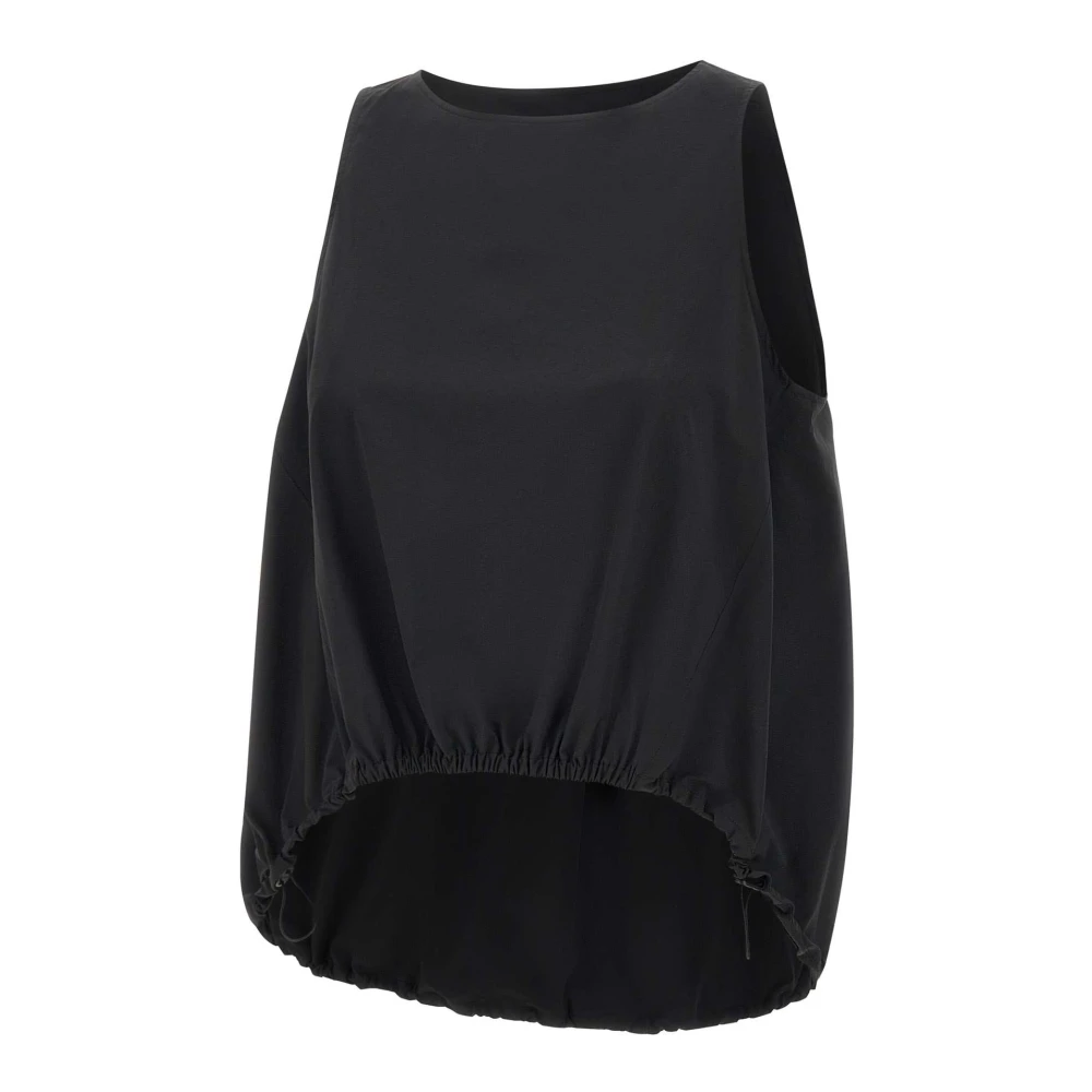 Herno Navy Blue Mouwloze Blouse Blue Dames