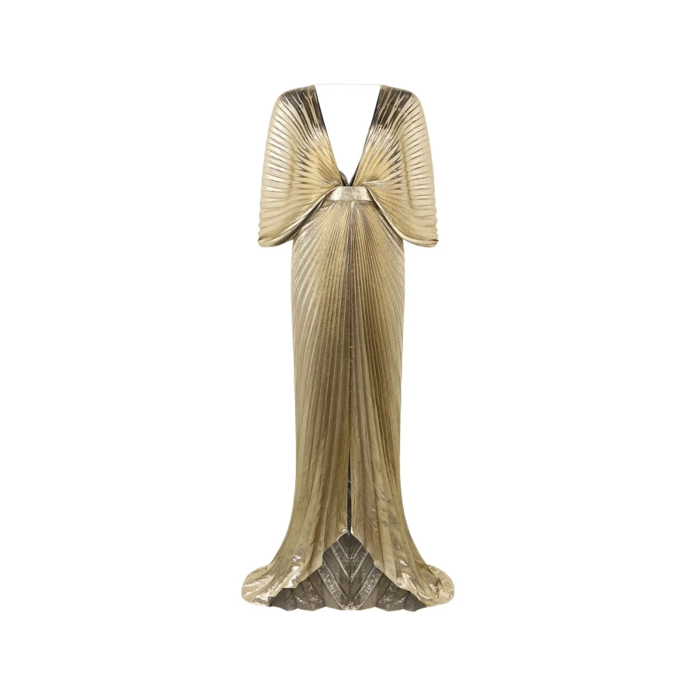 Roberto Cavalli Women's Yellow Gowns, Xs, Lamè Maxi Dress