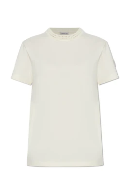 T-shirt med dekorativ halsringning