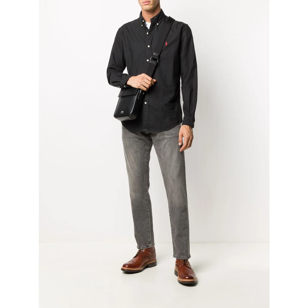 Polo Ralph Lauren Zwarte Katoenen Overhemd Aw24 Black Heren